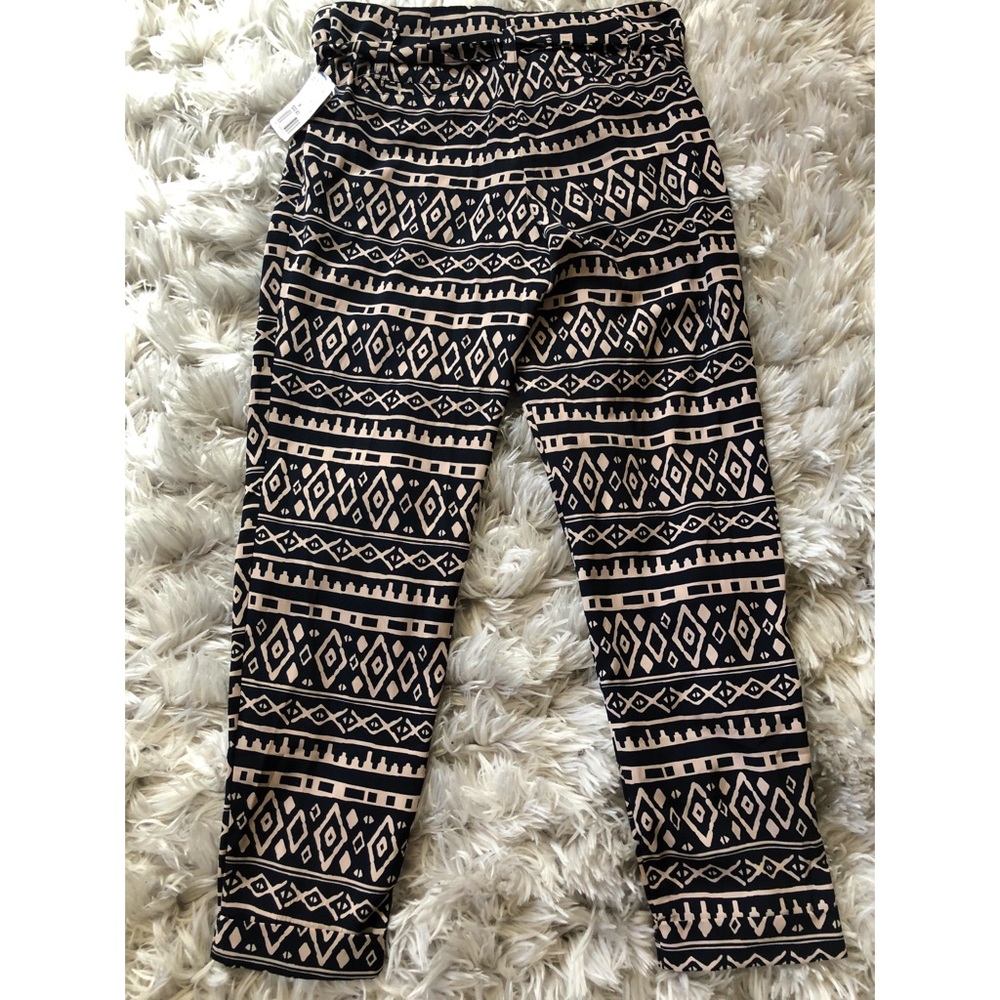 Medium Taupe & Navy Pants W/ Belt